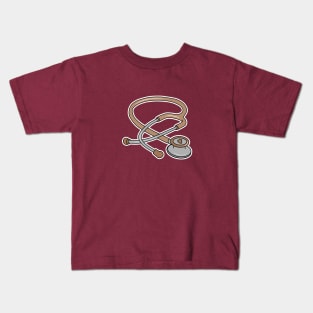 Stethoscope - taupe brown color Kids T-Shirt